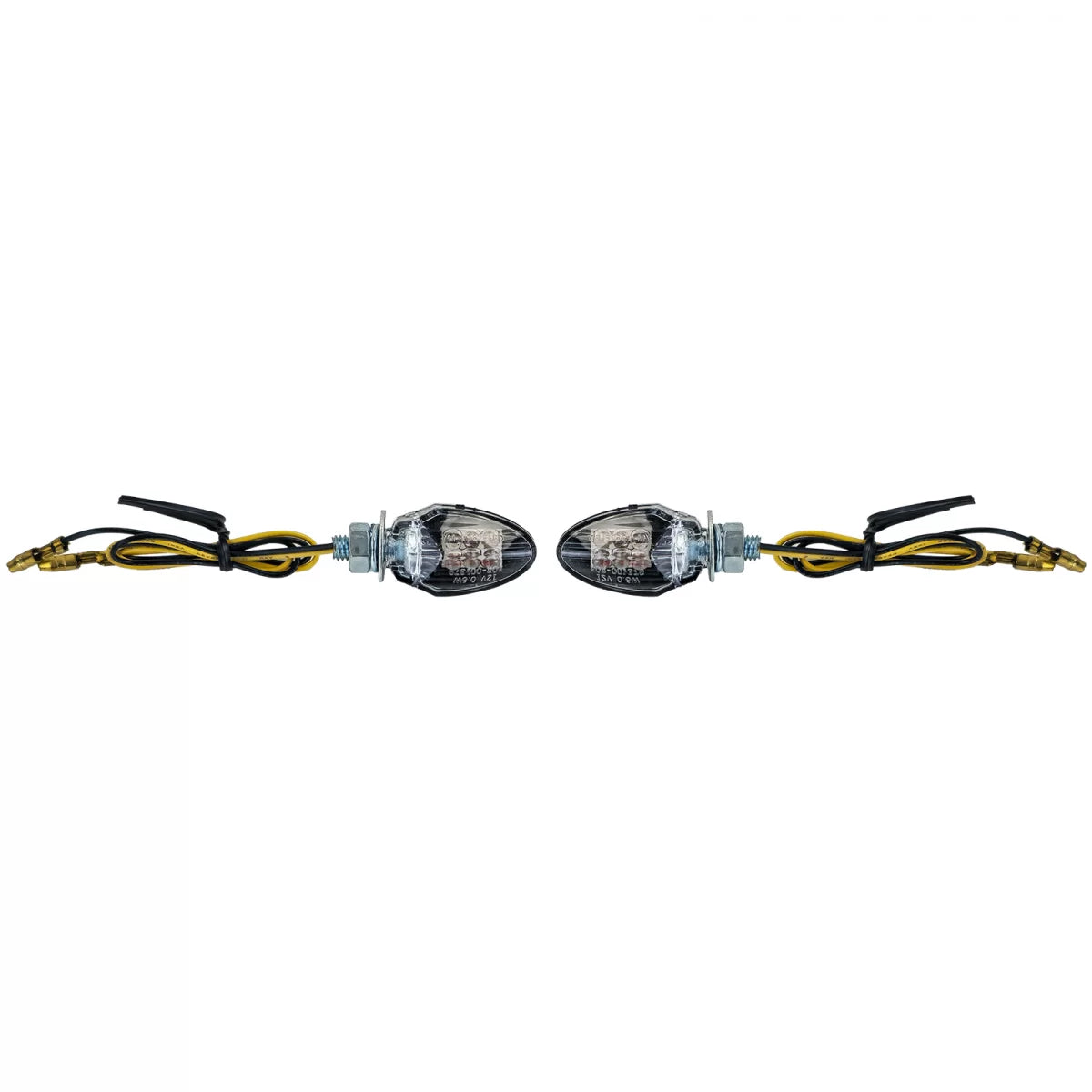 Indicatori LED Mini Neri Anteriori Moto Custom Drop Style E-mark