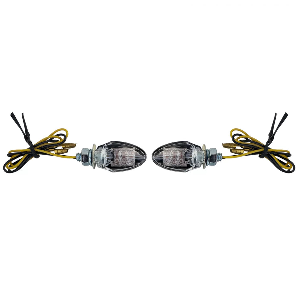 Indicatori Direzione LED Mini Cromati Posteriori Moto Custom Drop Style