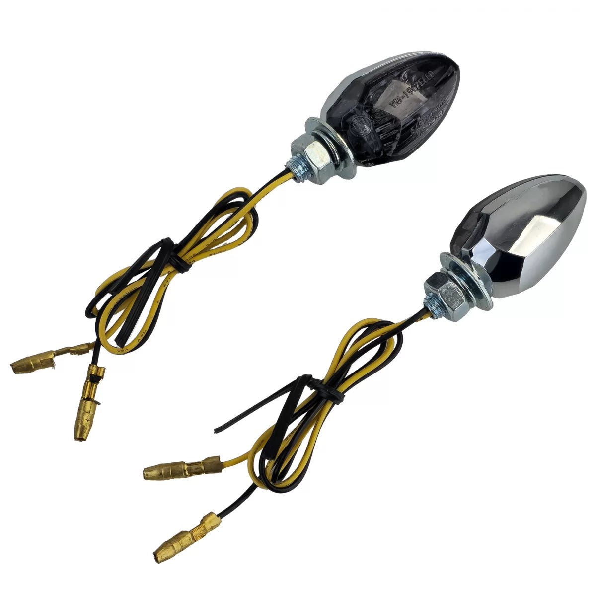 Frecce LED Mini Stile Goccia Cromate Fume con E-mark per Moto