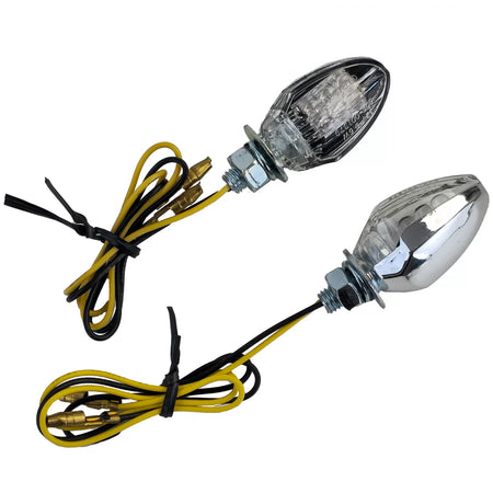 Frecce LED Mini Cromate Anteriori Moto Omologate E-mark