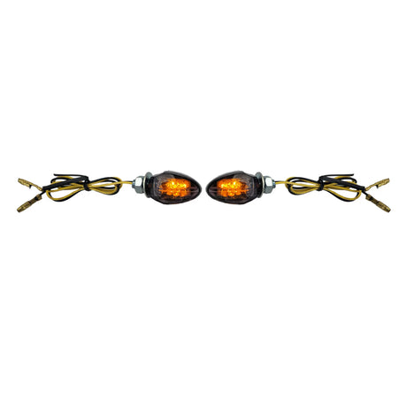 Frecce LED Mini Stile Goccia Cromate Fume con E-mark per Moto