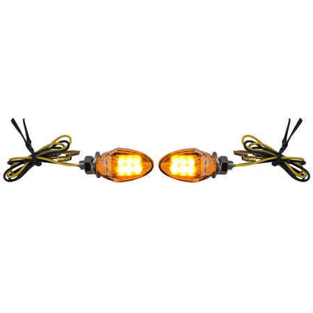 Indicatori Direzione LED Mini Cromati Posteriori Moto Custom Drop Style