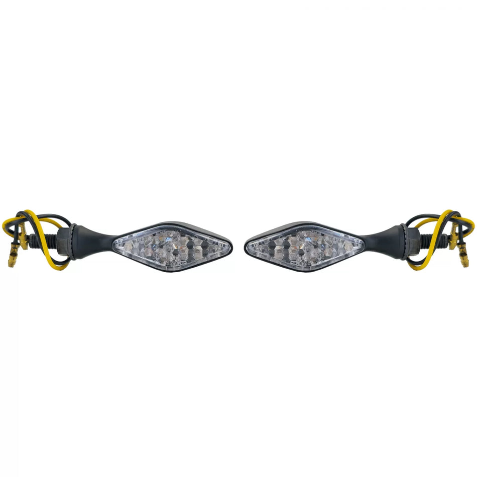 Fanali Frecce LED Mini Nere con Omologazione E-mark per Moto