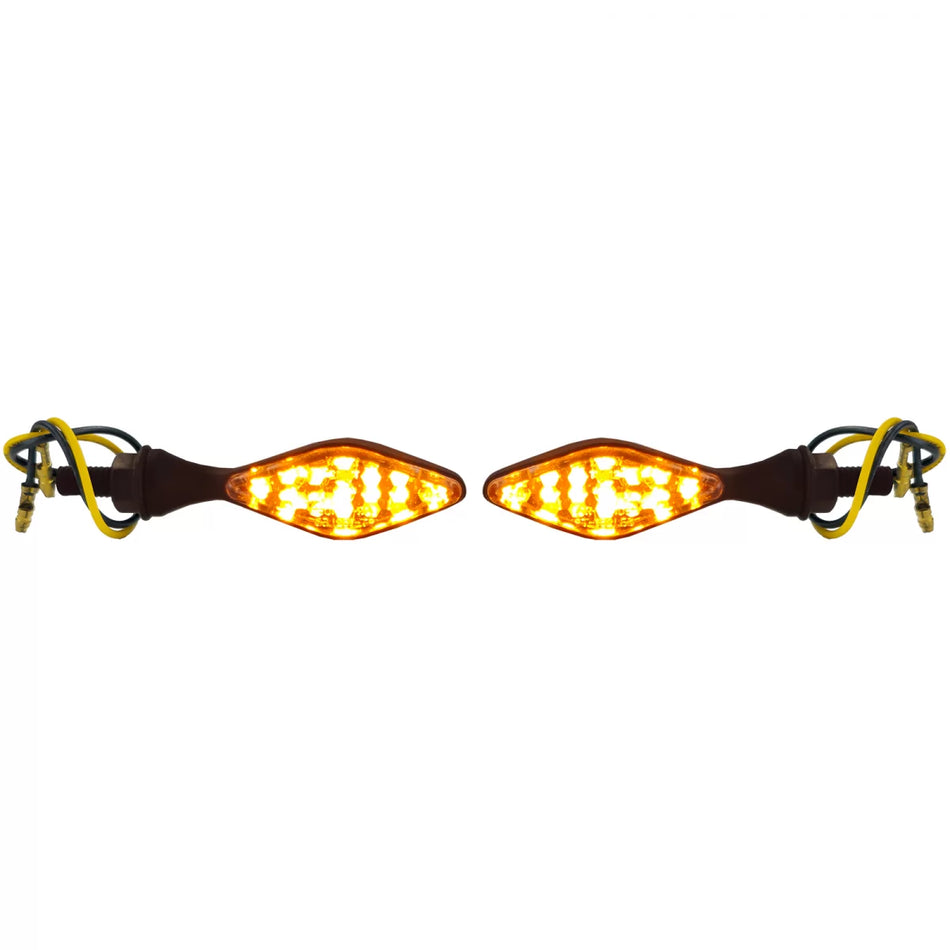 Fanali Frecce LED Mini Nere con Omologazione E-mark per Moto