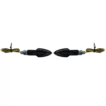 Frecce LED Mini Nere Fumo Universali Moto con Omologazione E-mark