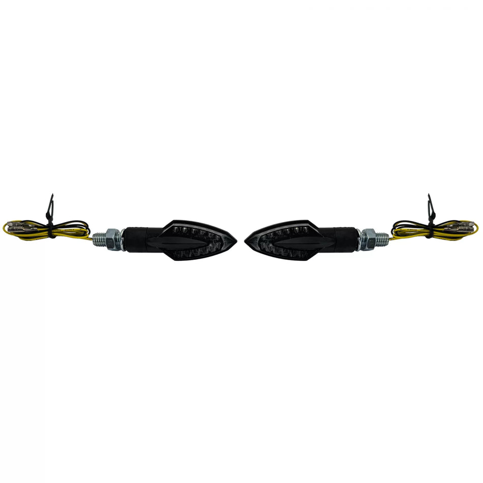 Frecce LED Mini Nere Fumo Universali Moto con Omologazione E-mark