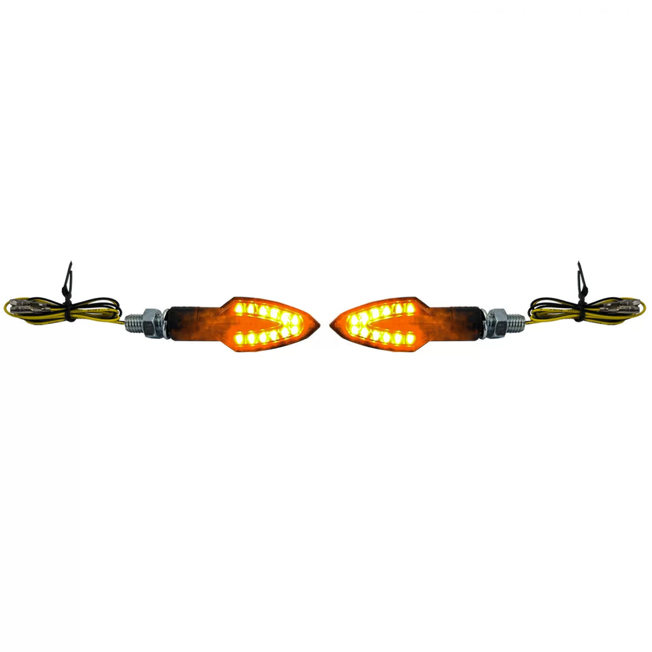 Frecce LED Mini Nere Fumo Universali Moto con Omologazione E-mark