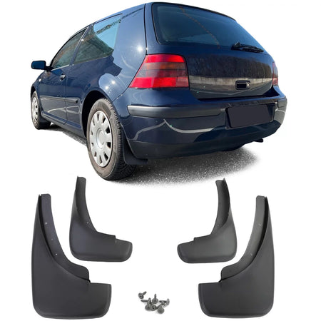 Paraspruzzi Anteriori e Posteriori Neri per Volkswagen Golf 4 97-06 Golf 5 05-09