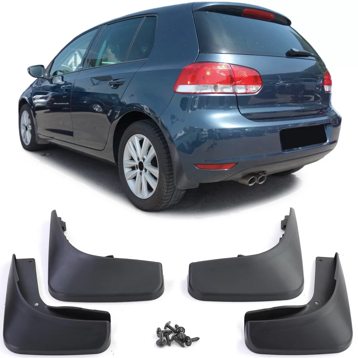 Paraspruzzi Anteriori e Posteriori Neri per Volkswagen Golf 6 08-12