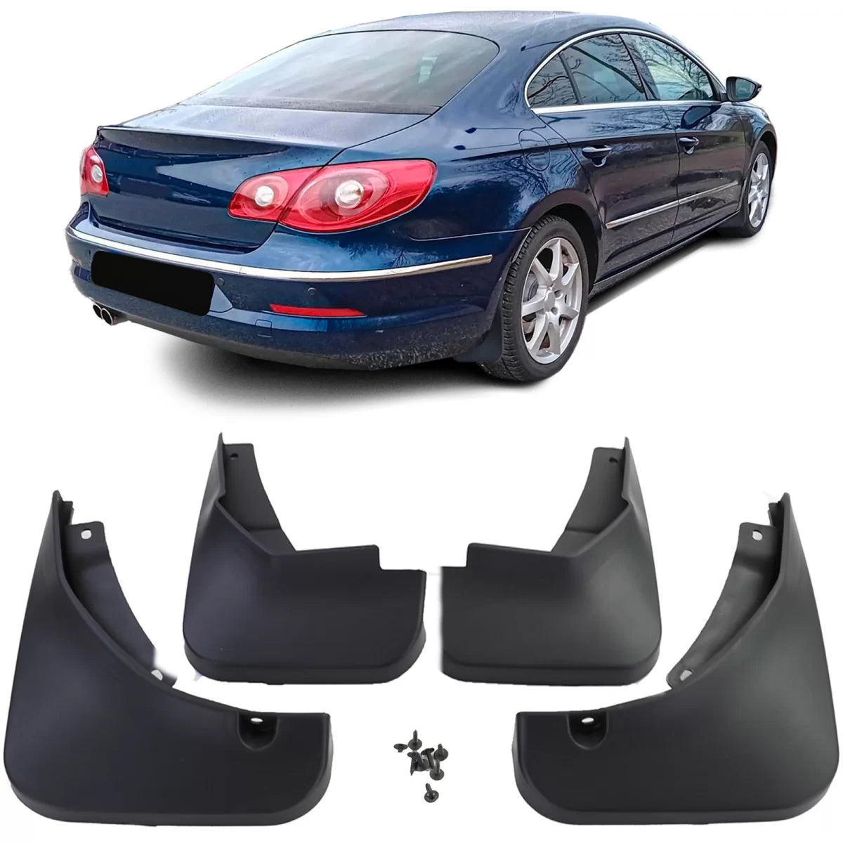Paraspruzzi Anteriori e Posteriori Neri per Volkswagen Passat Cc 35 08-12