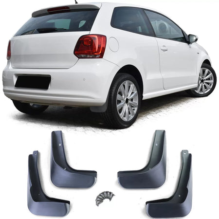 Paraspruzzi Anteriori e Posteriori Neri per Volkswagen Polo 5 6R 09-14