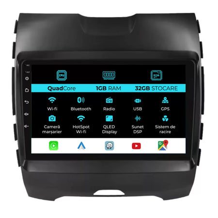 Navigatore 9 Pollici 1Gb Ram 32Gb Storage Carplay per Ford Edge 2015-2021
