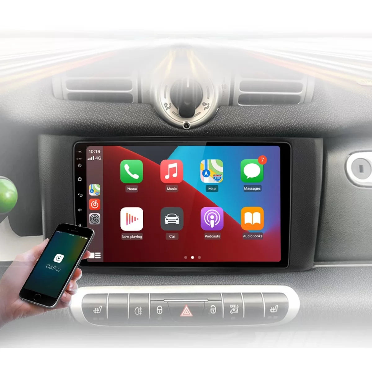 Navigatore 9 Pollici 6Gb Ram 128Gb Bluetooth WiFi per Smart per Two 2010-2015