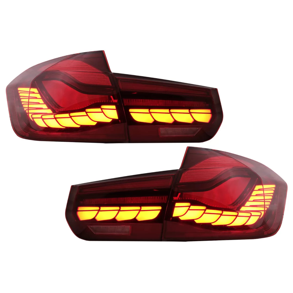 Fanali Posteriori Oled M4 Design Rosso Trasparente con Frecce Dinamiche per BMW