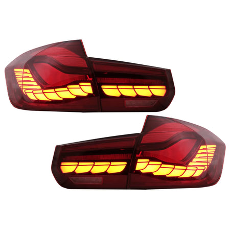 Fanali Posteriori Oled M4 Design Rosso Trasparente con Frecce Dinamiche per BMW