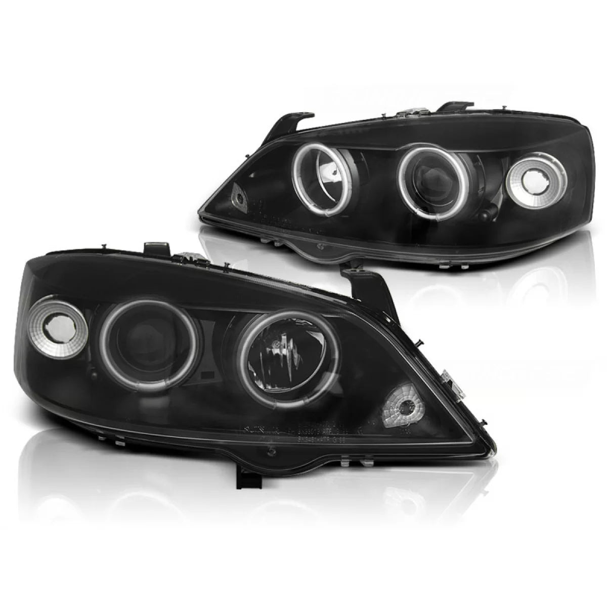 Fanali Angel Eyes CCFL Neri per Opel Astra G 09.97-02.04