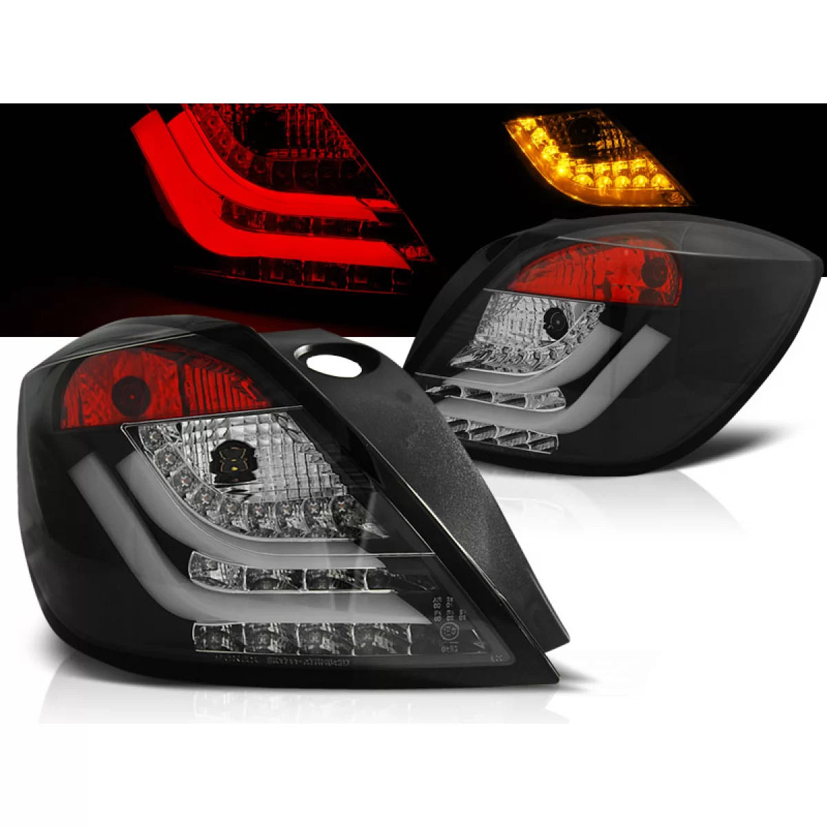 Fanale Posteriore 3D Nero LED per Opel Astra H 03.04-09 3 Porte