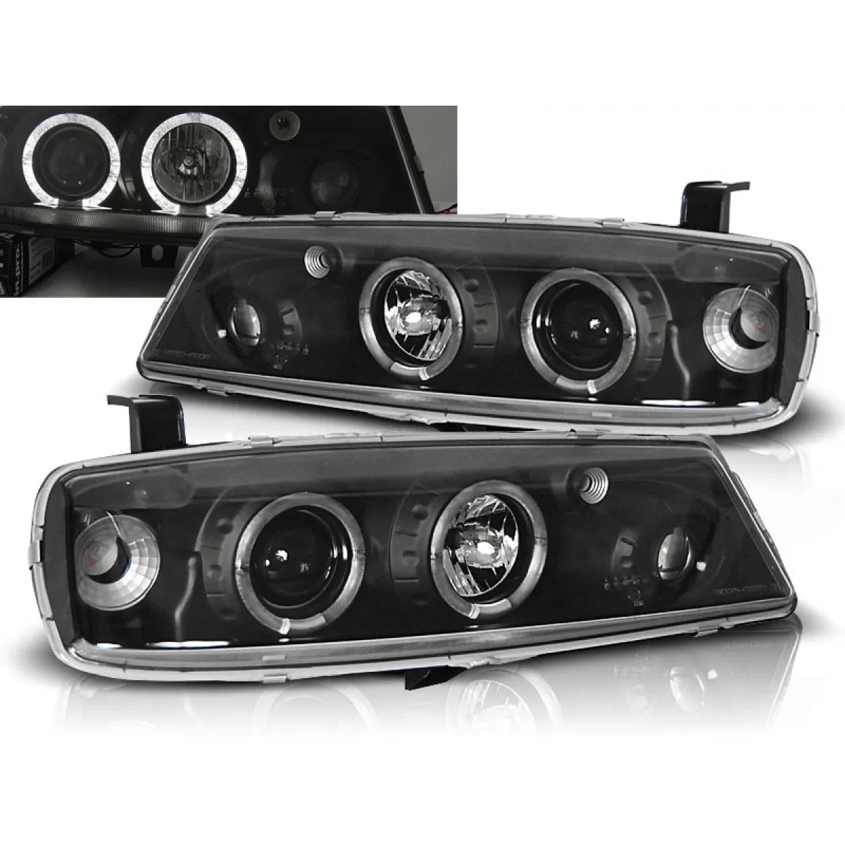 Fanali Angel Eyes Neri Anteriori per Opel Calibra 08.90-06.97