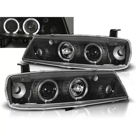 Fanali Angel Eyes Neri Anteriori per Opel Calibra 08.90-06.97