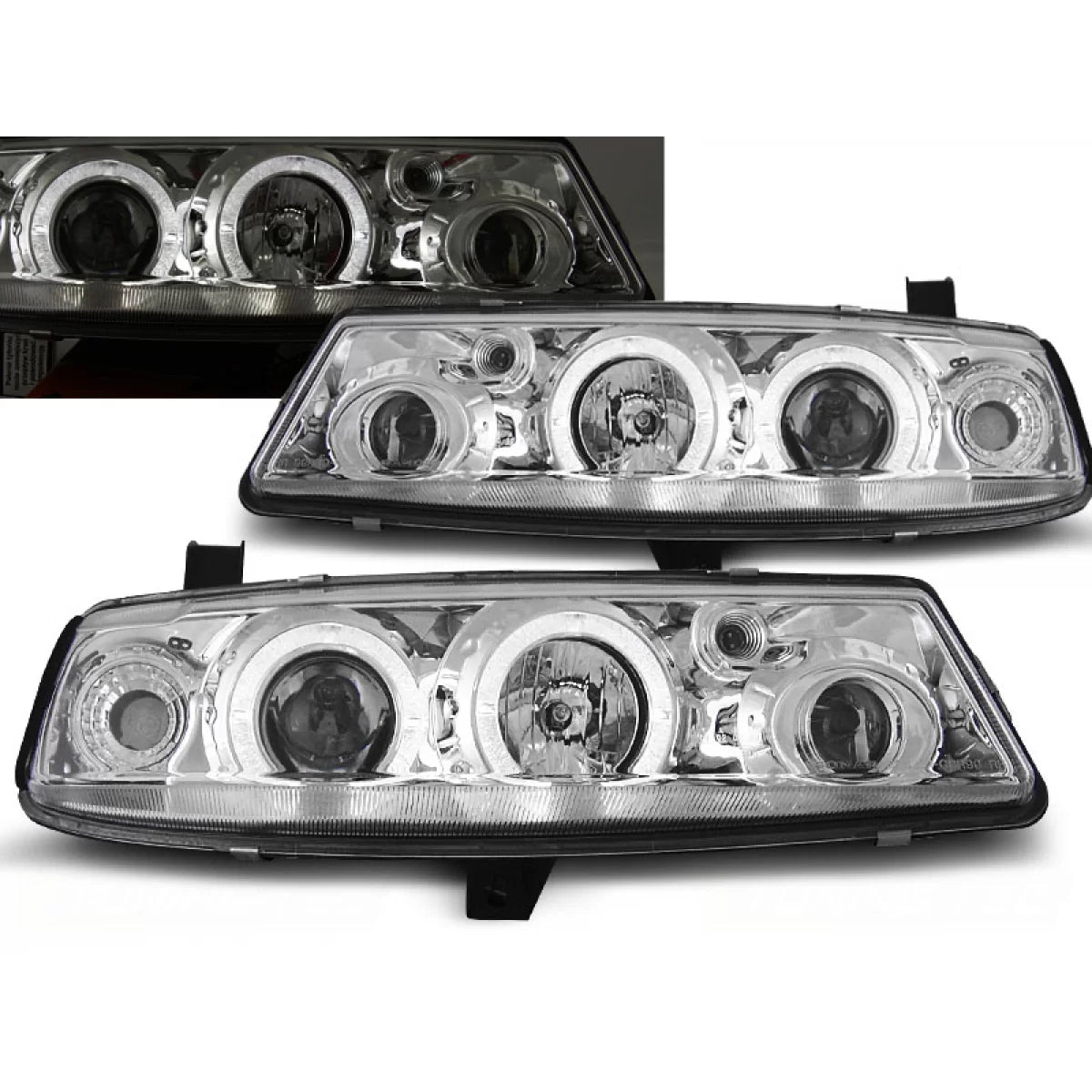Fanali Angel Eyes Cromati Anteriori per Opel Calibra 09.90-06.97