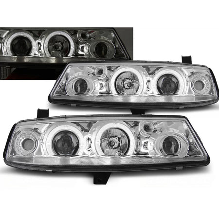 Fanali Angel Eyes Cromati Anteriori per Opel Calibra 09.90-06.97