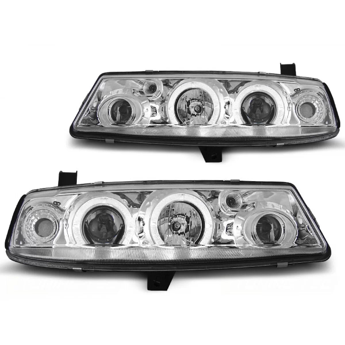 Fanali Angel Eyes Cromati Anteriori per Opel Calibra 09.90-06.97