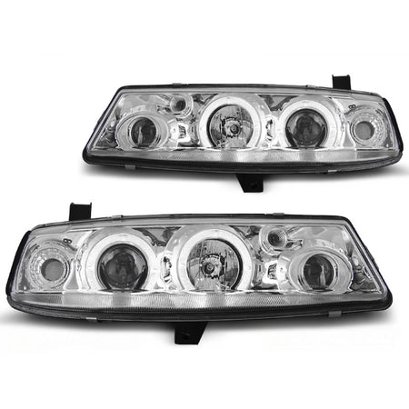 Fanali Angel Eyes Cromati Anteriori per Opel Calibra 09.90-06.97