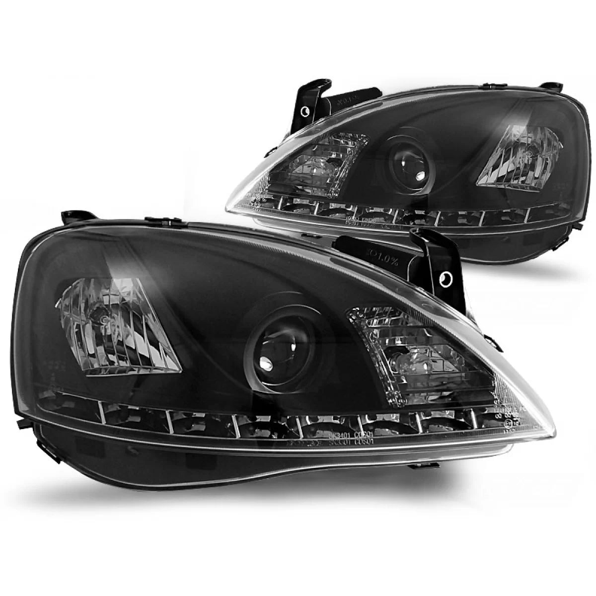 Fanale Daylight Nero Anteriore Opel Corsa C 11.00-09.06