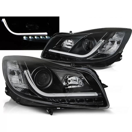 Fanali Tubolari Neri Anteriori per Opel Insignia 08-12