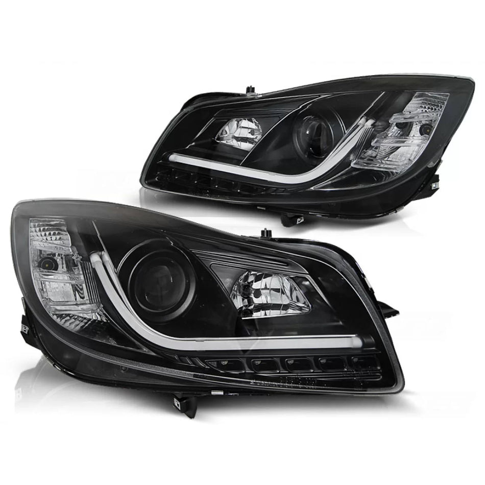 Fanali Tubolari Neri Anteriori per Opel Insignia 08-12