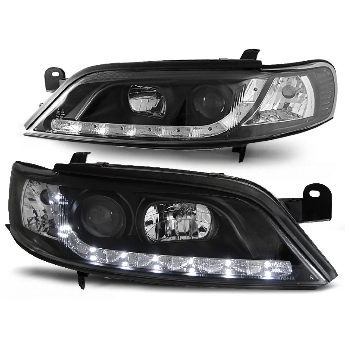 Fanali Daylight Neri Anteriori per Opel Vectra B 01.99-03.02
