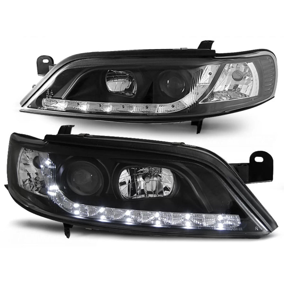 Fanali Daylight Neri Anteriori per Opel Vectra B 01.99-03.02