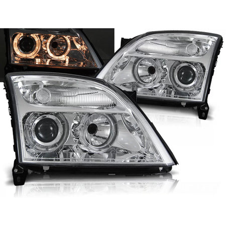 Fanali Angel Eyes Cromati per Opel Vectra C 04.02-08.05