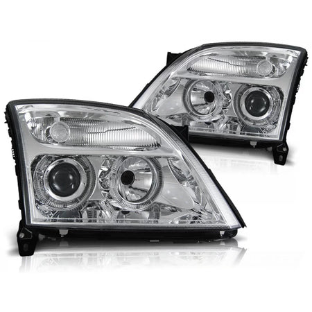 Fanali Angel Eyes Cromati per Opel Vectra C 04.02-08.05