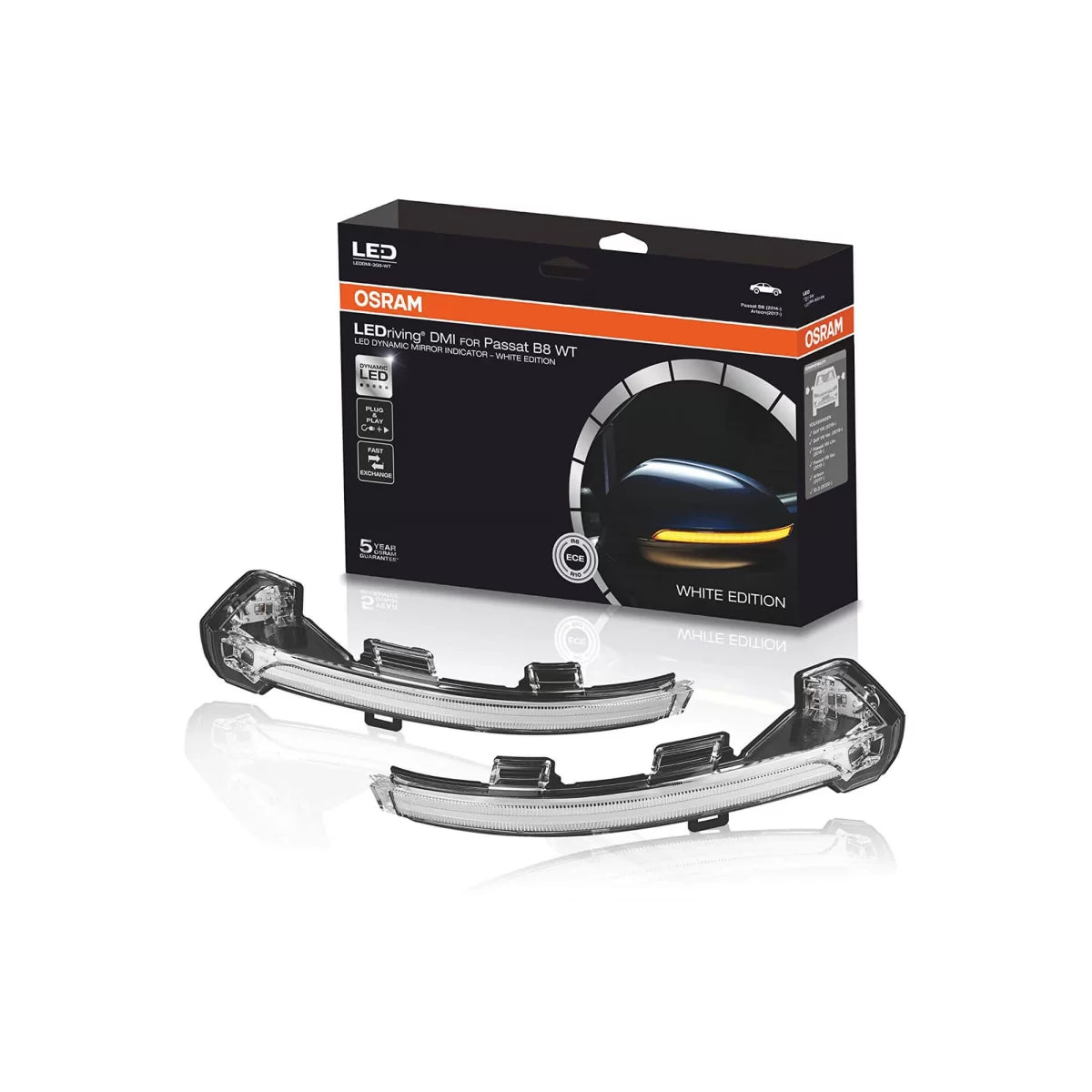Frecce a LED Cromate Dinamiche per Specchietti VW Passat B8 dal 2014
