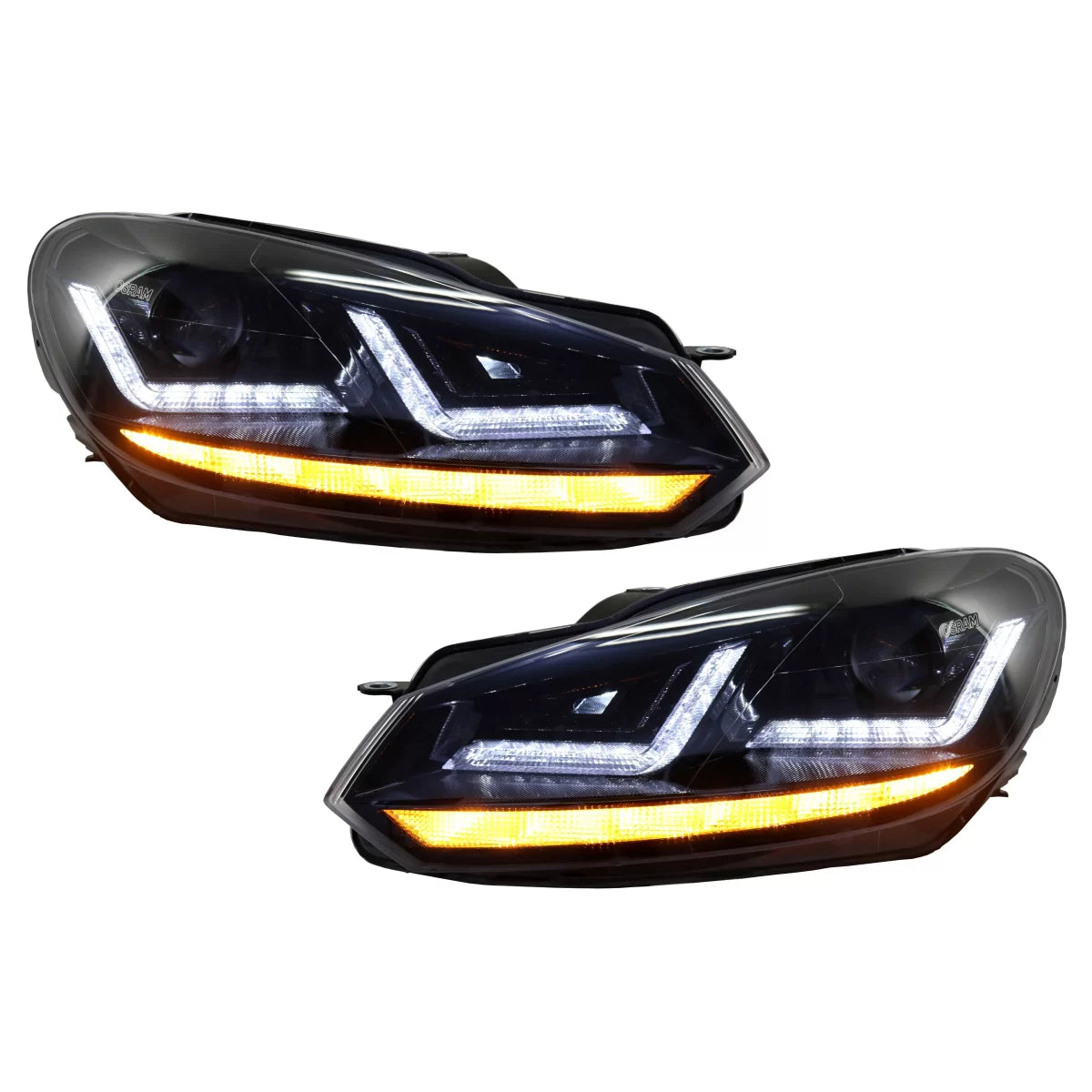 Fari Anteriori LED Dinamici Neri Xeno per Volkswagen Golf 6 2008-2012