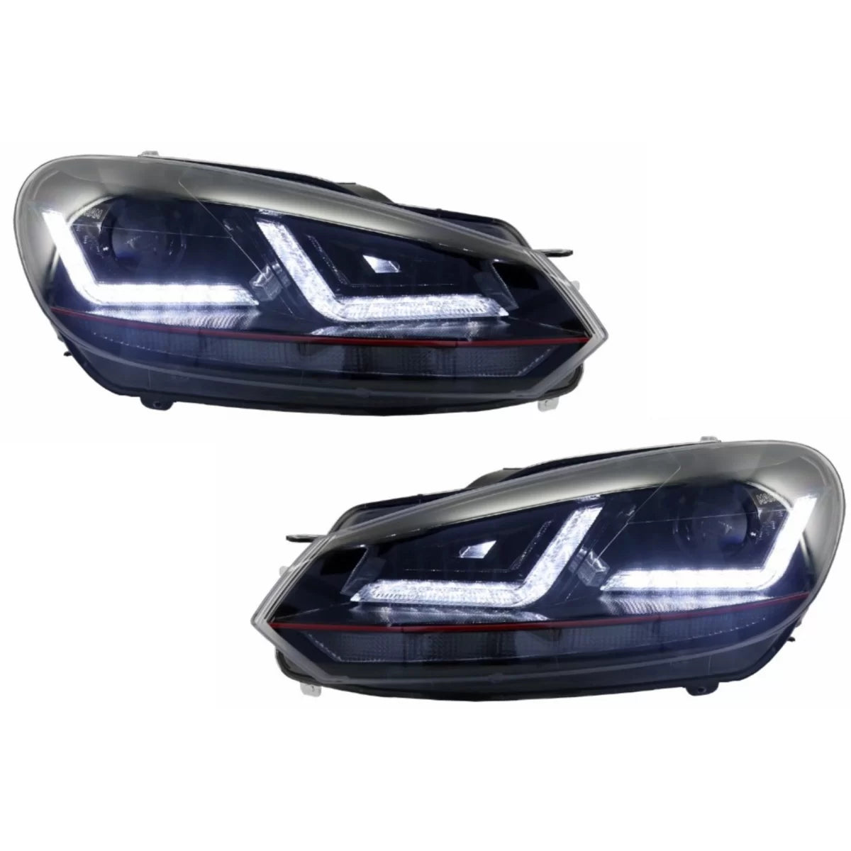 Fari Xenon Upgrade LED Rossi con Frecce Dinamiche VW Golf 6 Vi 2008-2012