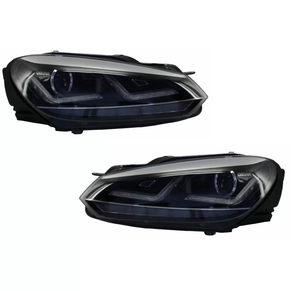 Fari Anteriori Xenon LED Dinamici Cromati per Volkswagen Golf 6 2008-2012
