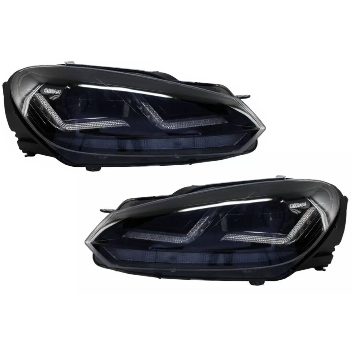 Fari Anteriori LED Dinamici Neri Xeno per Volkswagen Golf 6 2008-2012
