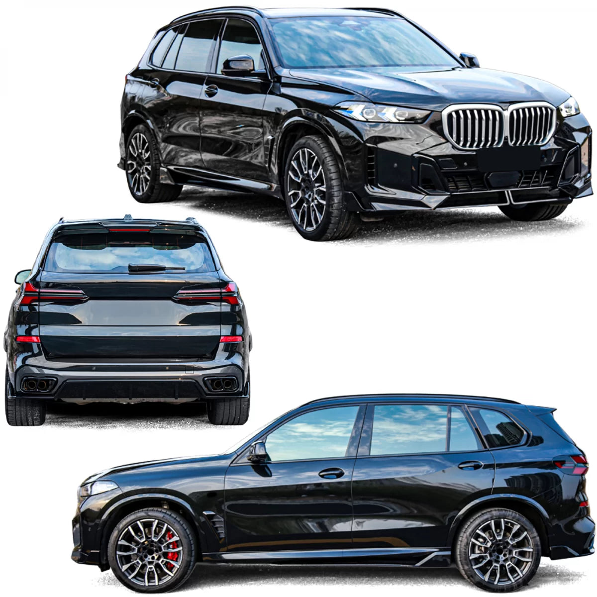 Spoiler Anteriore Paraurti Minigonne Laterali Diffusore Posteriore per BMW X5