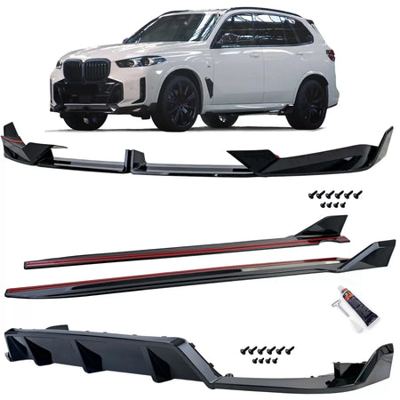 Spoiler Anteriore Paraurti Minigonne Laterali Diffusore Posteriore per BMW X5