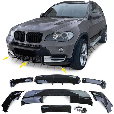Body Kit Anteriore Posteriore Nero Lucido per BMW X5 E70 07-10