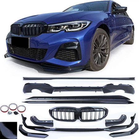 Spoiler Paraurti Anteriore Griglia Diffusore Minigonne per BMW Serie 3 G20