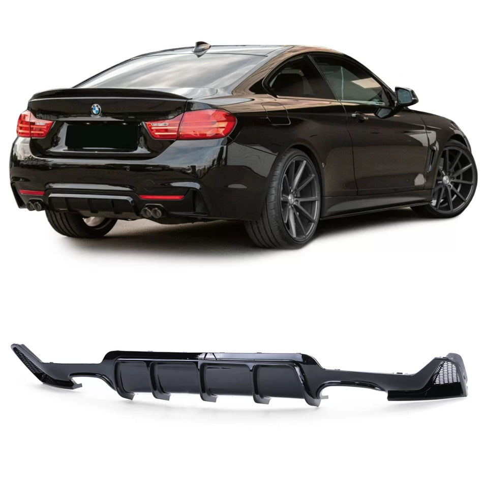 Diffusore Posteriore Lucido Doppia Uscita Sinistro Destro per BMW Serie 4 F32