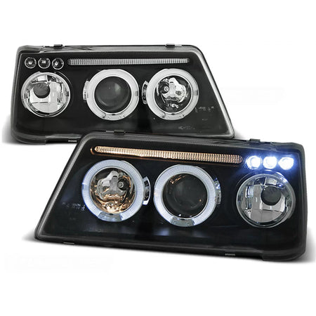 Fanali Angel Eyes Neri Anteriori per Peugeot 205 09.83-10.96