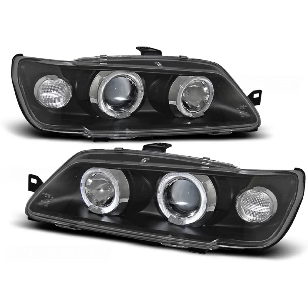 Fanali Angel Eyes Neri Anteriori per Peugeot 306 02.93-04.97
