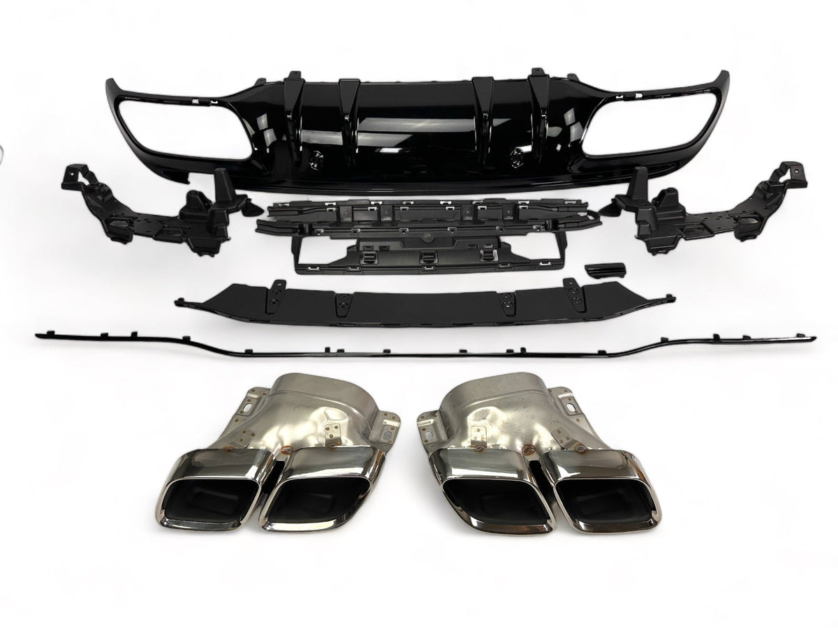 Diffusore Posteriore con Terminali Scarico Cromato per Mercedes W205 S205