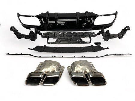 Diffusore Posteriore con Terminali Scarico Cromato per Mercedes W205 S205