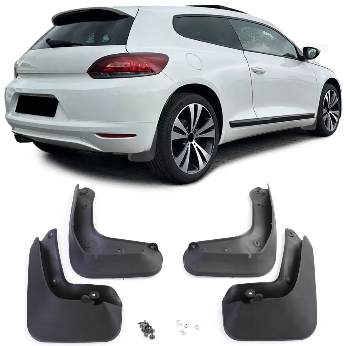 Set Paraspruzzi Anteriore e Posteriore per Volkswagen Scirocco Iii 2008-2017