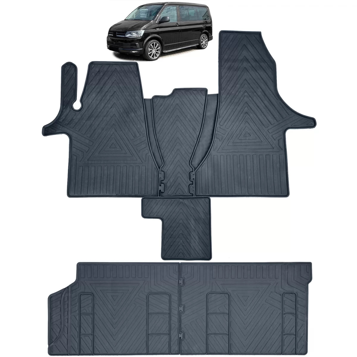 Set Tappetini in Gomma Premium, 6 Pezzi, Anteriori + Posteriori per Volkswagen